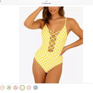 Dippin daisys NWT Bliss in yellow checker print. size Medium
